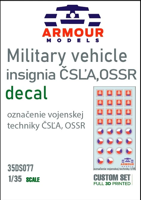1:35 Decals - Označenie vojenskej techniky ČSĽA, OSSR a AČR