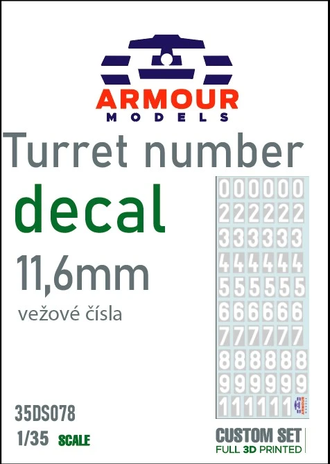 1:35 Decals - Vežové čísla ČSĽA 11,6 mm