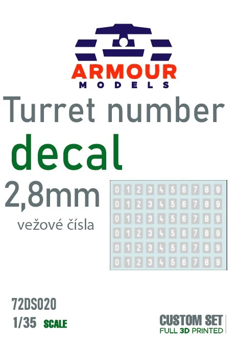 1:72 Decals - Vežové čísla ČSĽA 2,8 mm